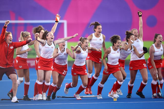 <p>England celebrate winning the penalty shootout in the semi-final </p>