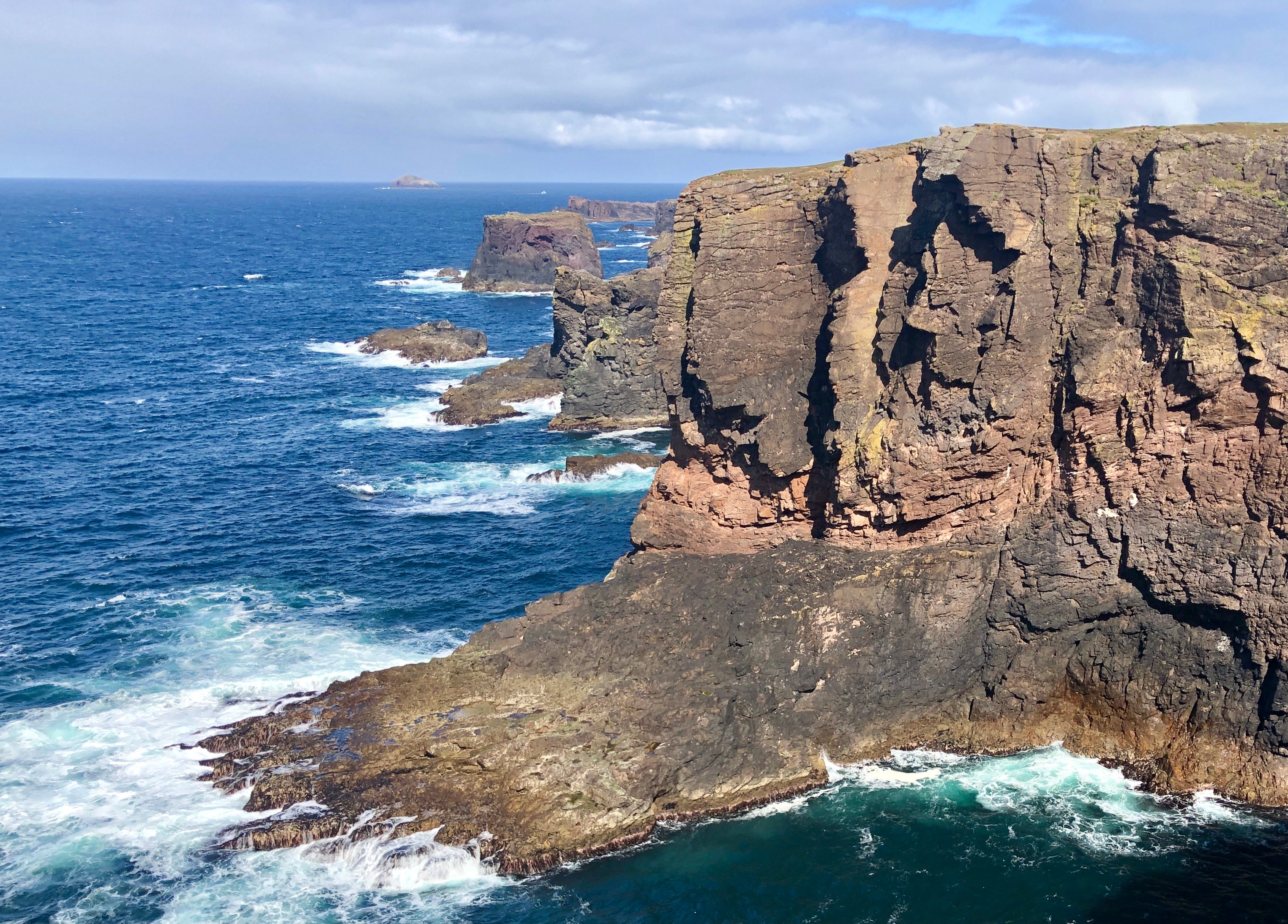 Deep north: cliffs in scenic Shetland