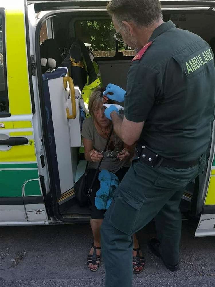 Paramedics treated the grandmother’s head