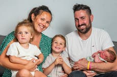 Woman gives birth to triplets with two-year age gaps between them