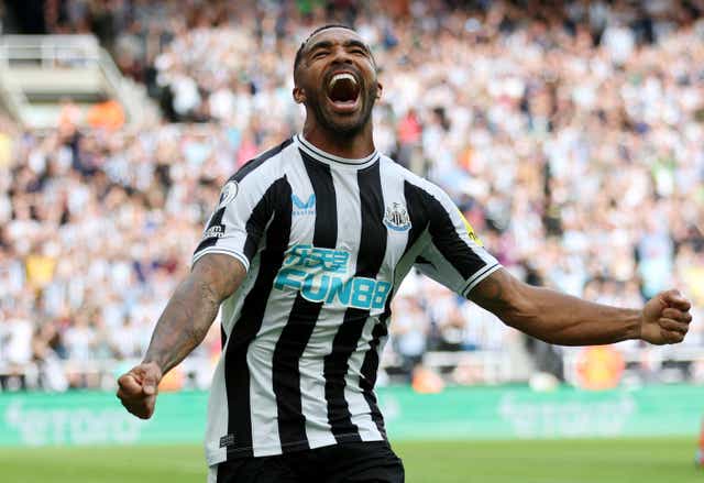 <p>Callum Wilson celebrates scoring Newcastle’s second goal </p>
