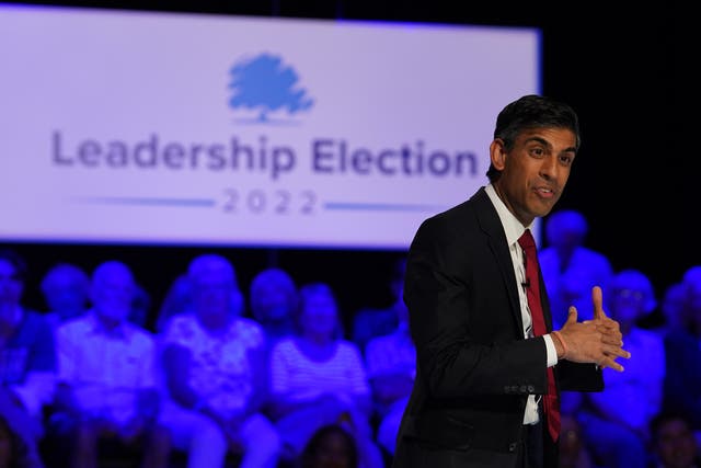 Rishi Sunak during a hustings event in Eastbourne (PA)