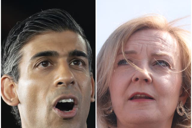 Tory leadership contenders Rishi Sunak and Liz Truss (Danny Lawson/James Manning/PA)