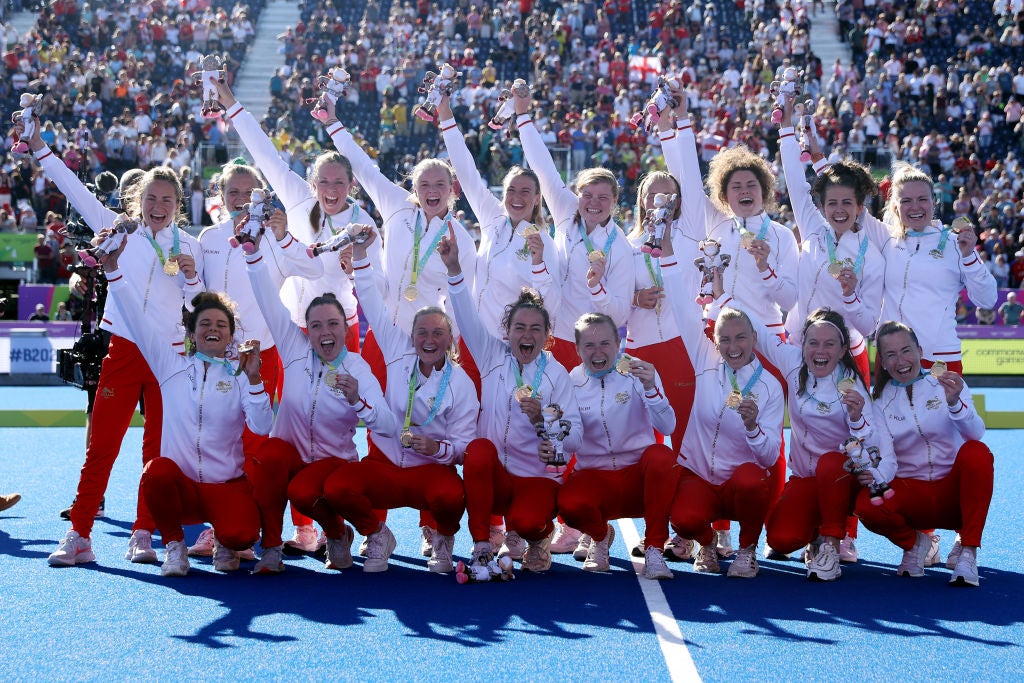 England celebrated getting their hands on gold on a memorable afternoon at the University of Birmingham