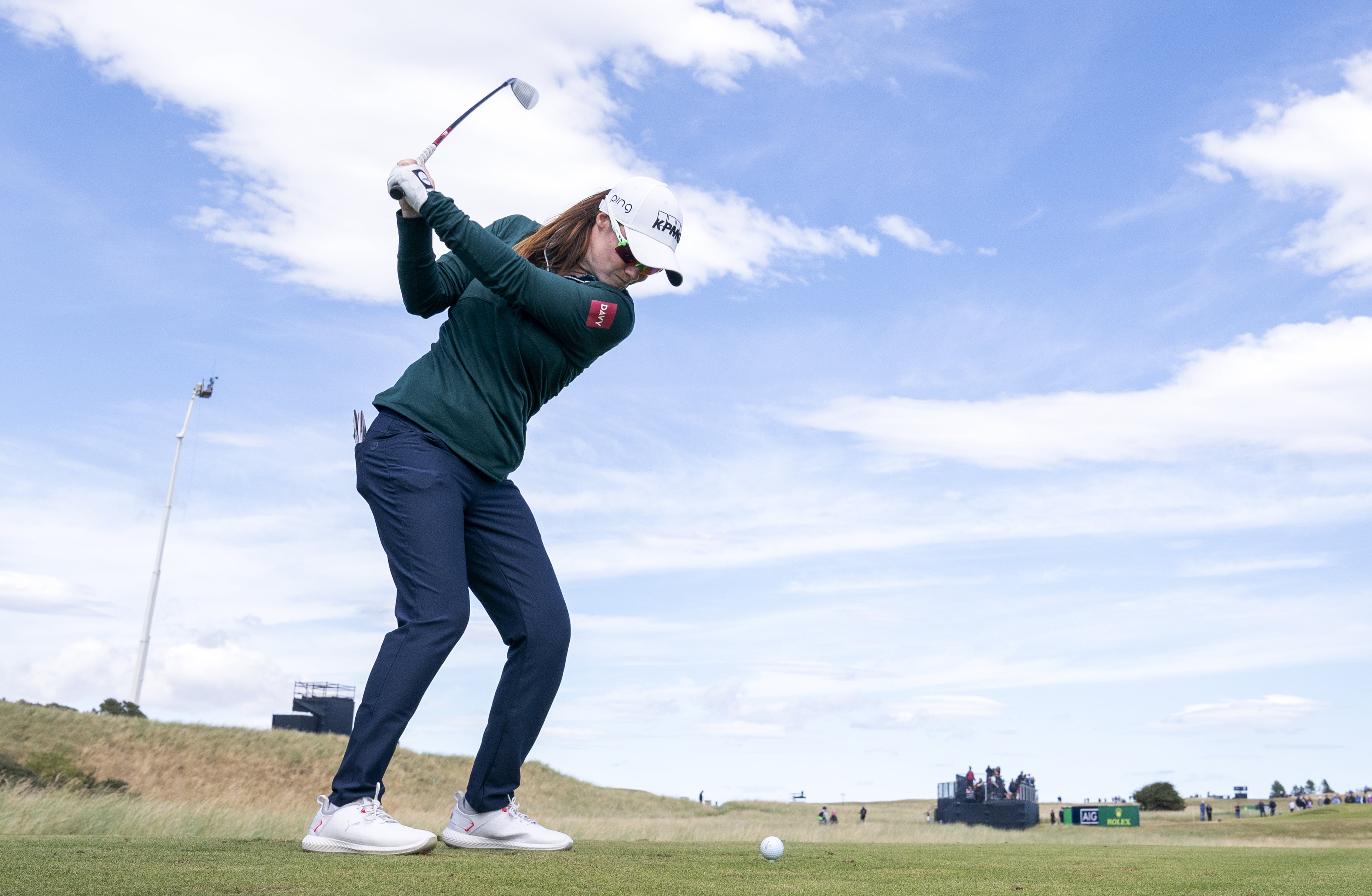 Ireland’s Leona Maguire on the 4th tee during day four of the AIG Women’s Open at Muirfield (Jane Barlow/PA)