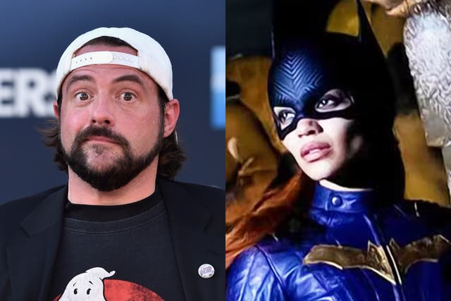 <p>Kevin Smith and Leslie Grace as Batgirl</p>