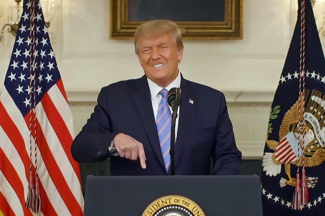 <p>Donald Trump at the White House on 7 January 2021</p>