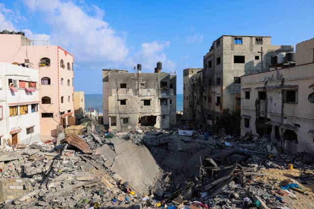 <p>Houses damaged in the latest Israel-Gaza fighting </p>