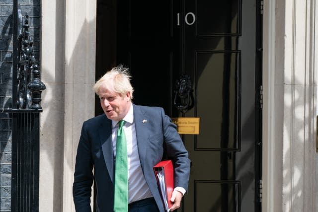 Boris Johnson leaving 10 Downing Street (Dominic Lipinski/PA)