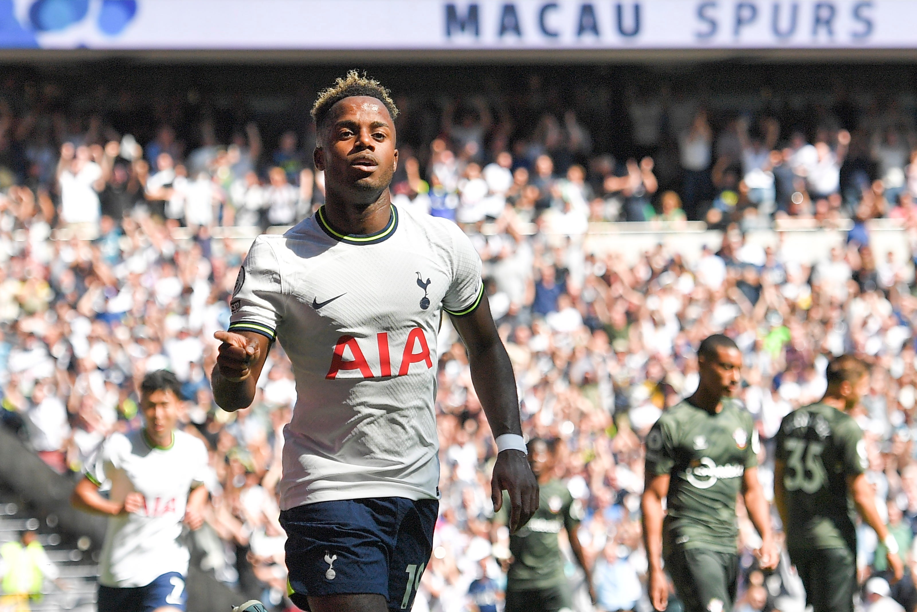 Ryan Sessegnon celebrates after scoring for Spurs