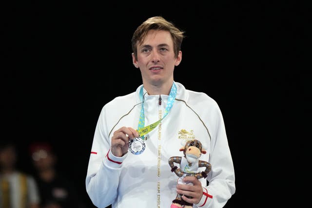 Liam Pitchford won silver in the men’s singles table tennis finals (Tim Goode/PA)