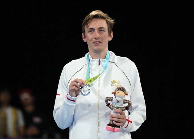 Liam Pitchford won silver in the men’s singles table tennis finals (Tim Goode/PA)