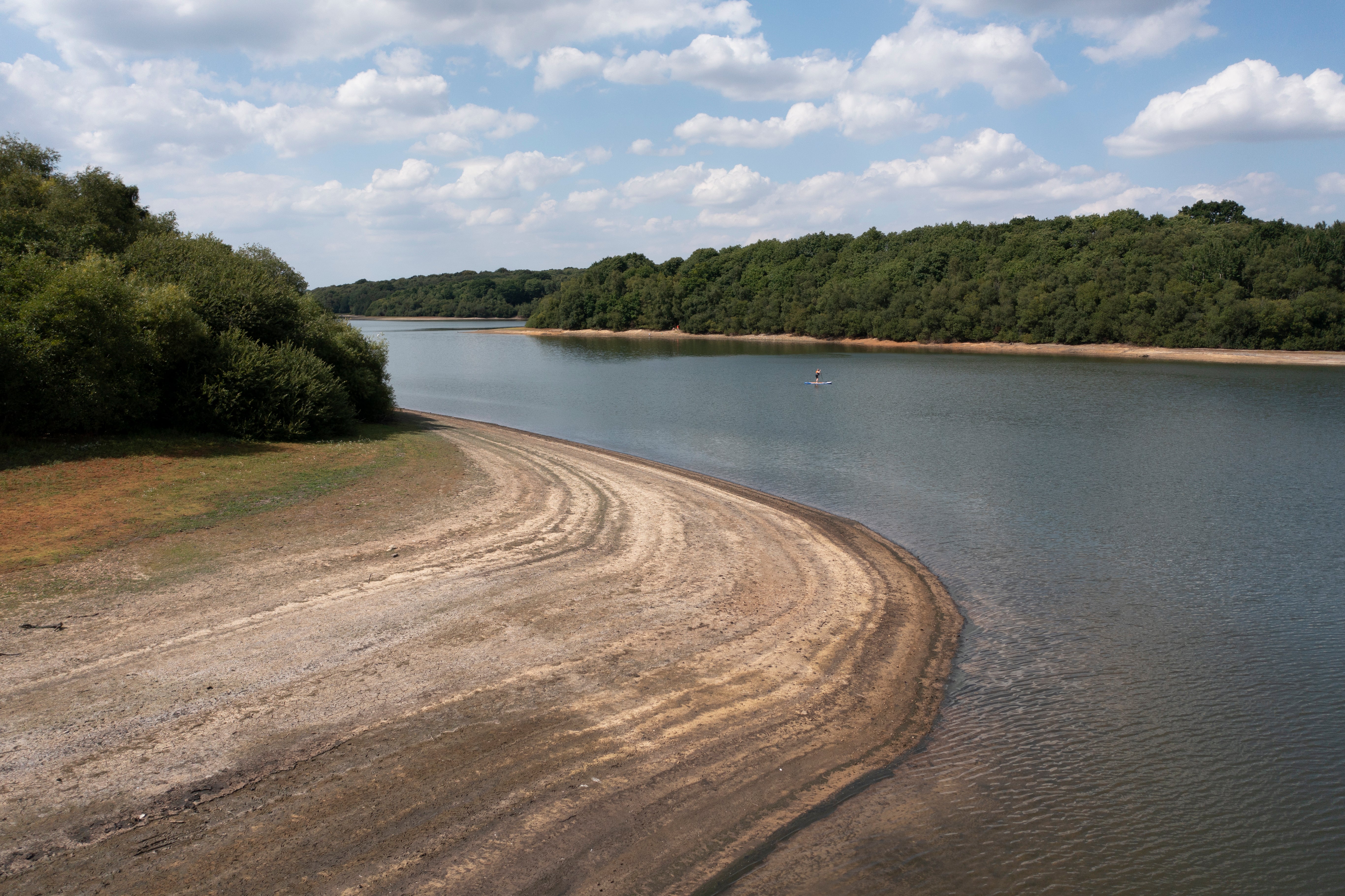 Bewl Water in Kent has seen a dramatic fall in water levels