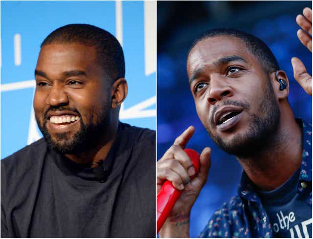 <p>Kanye West (left) and Kid Cudi</p>