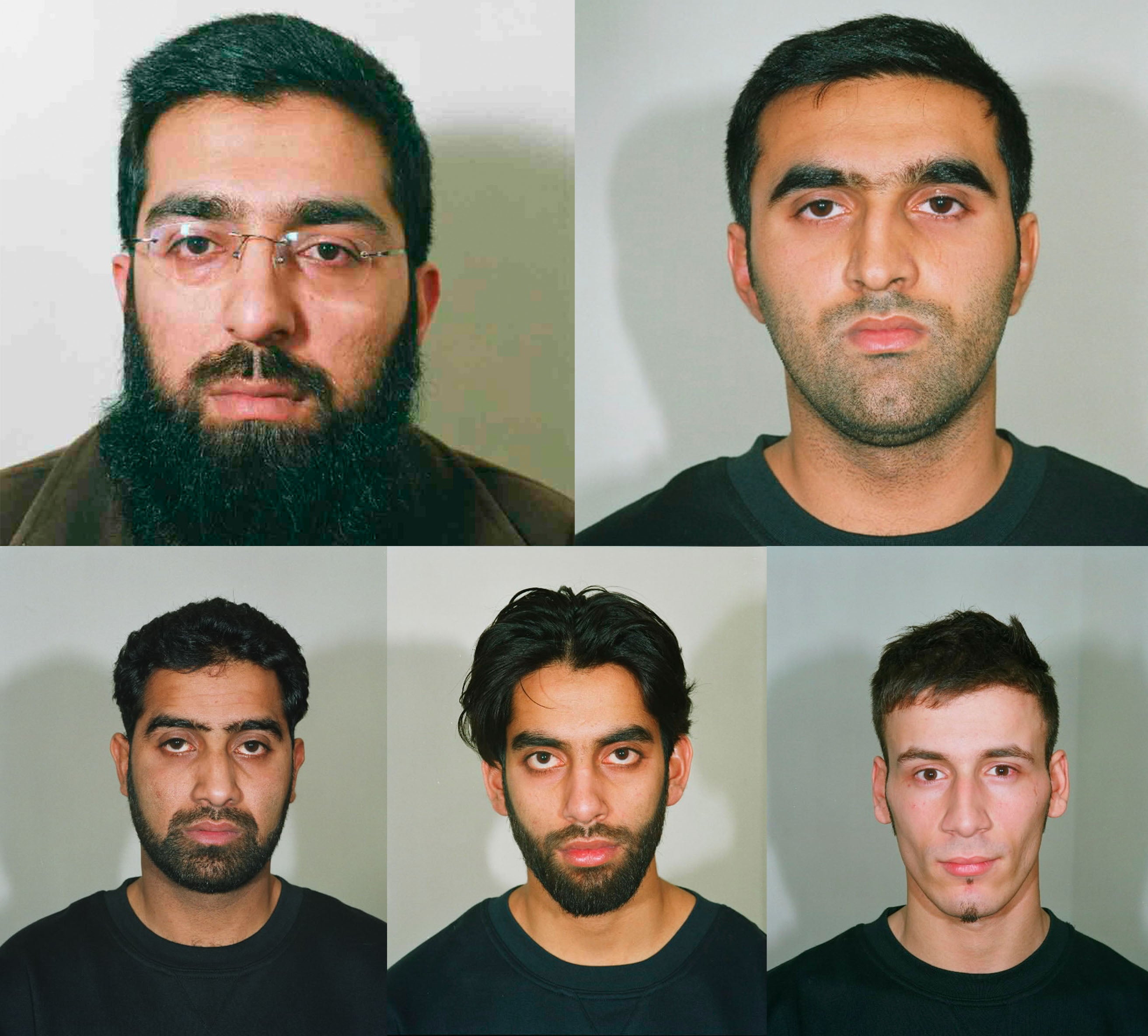 The fertiliser bomb plotters (Clockwise from Top Left) Salahuddin Amin, Khyam Omar, Waheed Mahmood, Jawad Akbar and Anthony Garcia a