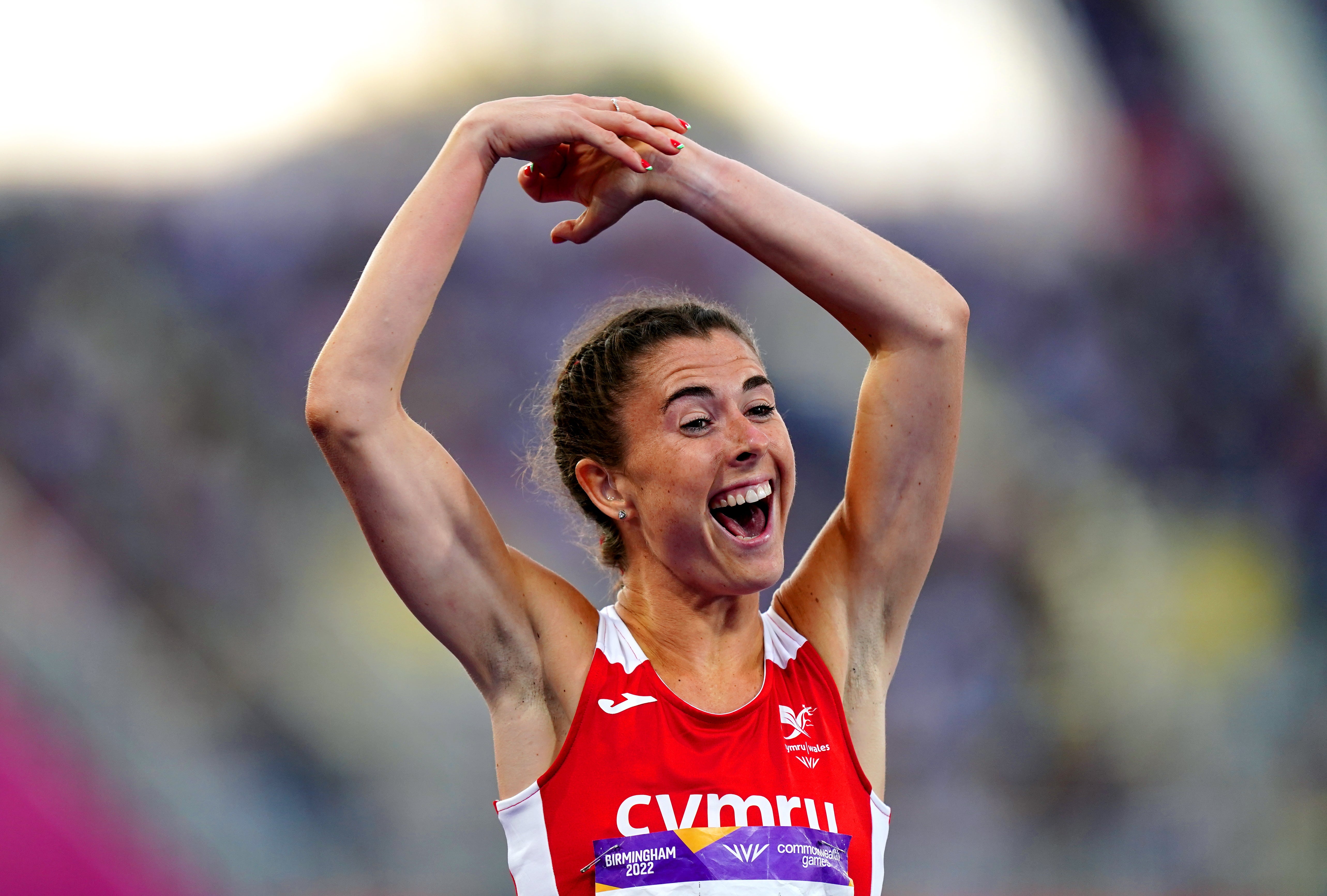 Wales’ Olivia Breen shows her delight after winning Commonwealth Games gold on the track (Mike Egerton/PA)
