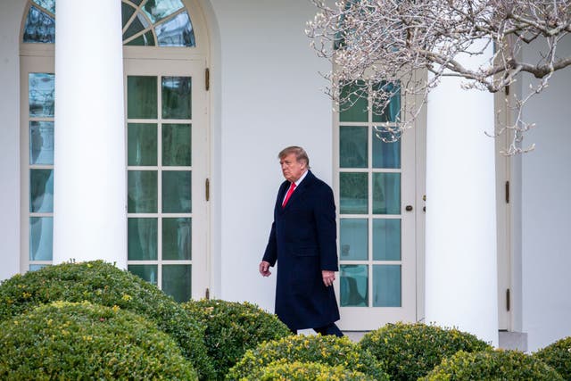 <p>Donald Trump at the White House in 2020</p>