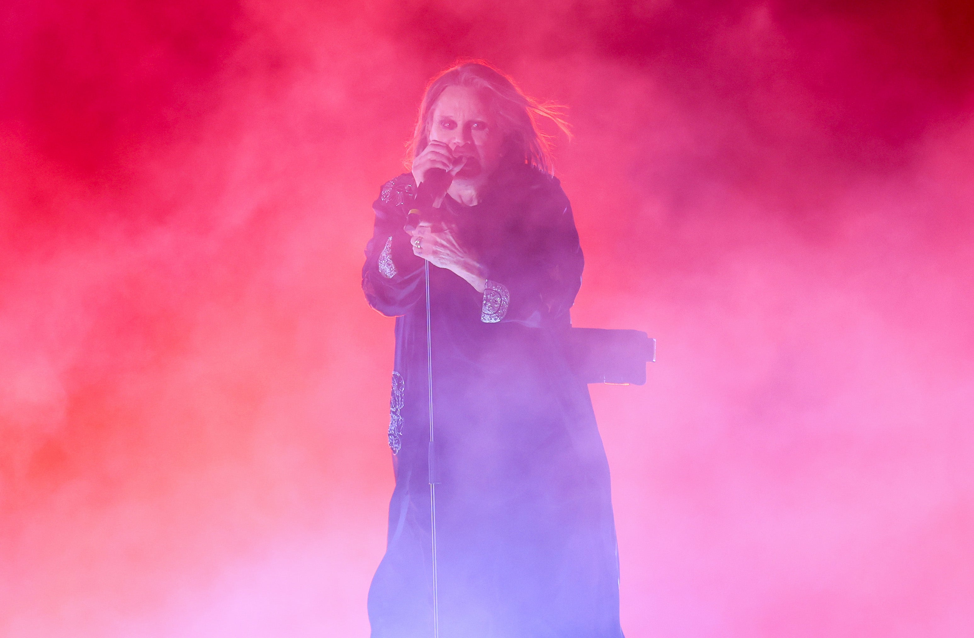 Hellraiser: Ozzy Osbourne of Black Sabbath performs during the closing ceremony