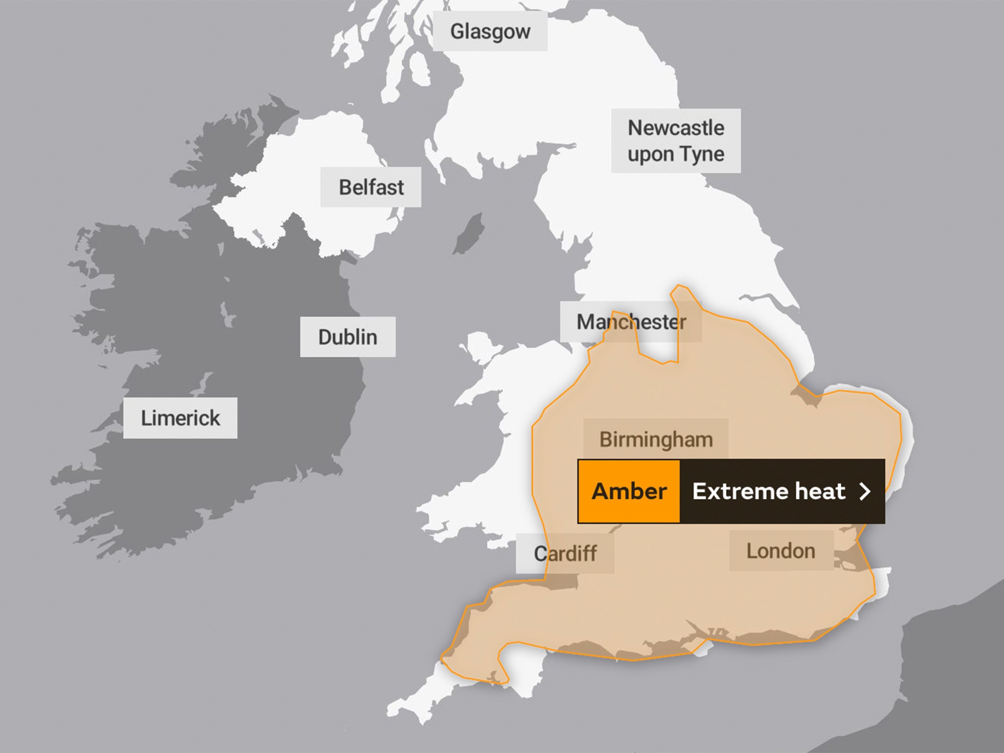 Extreme Heat warnings will in be place in for parts of England and Wales later this week.