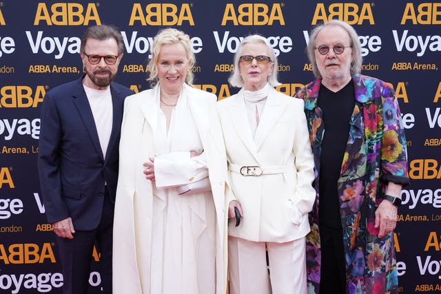 <p>Abba stars Bjorn Ulvaeus, Agnetha Faltskog, Anni-Frid Lyngstad and Benny Andersson (PA)</p>