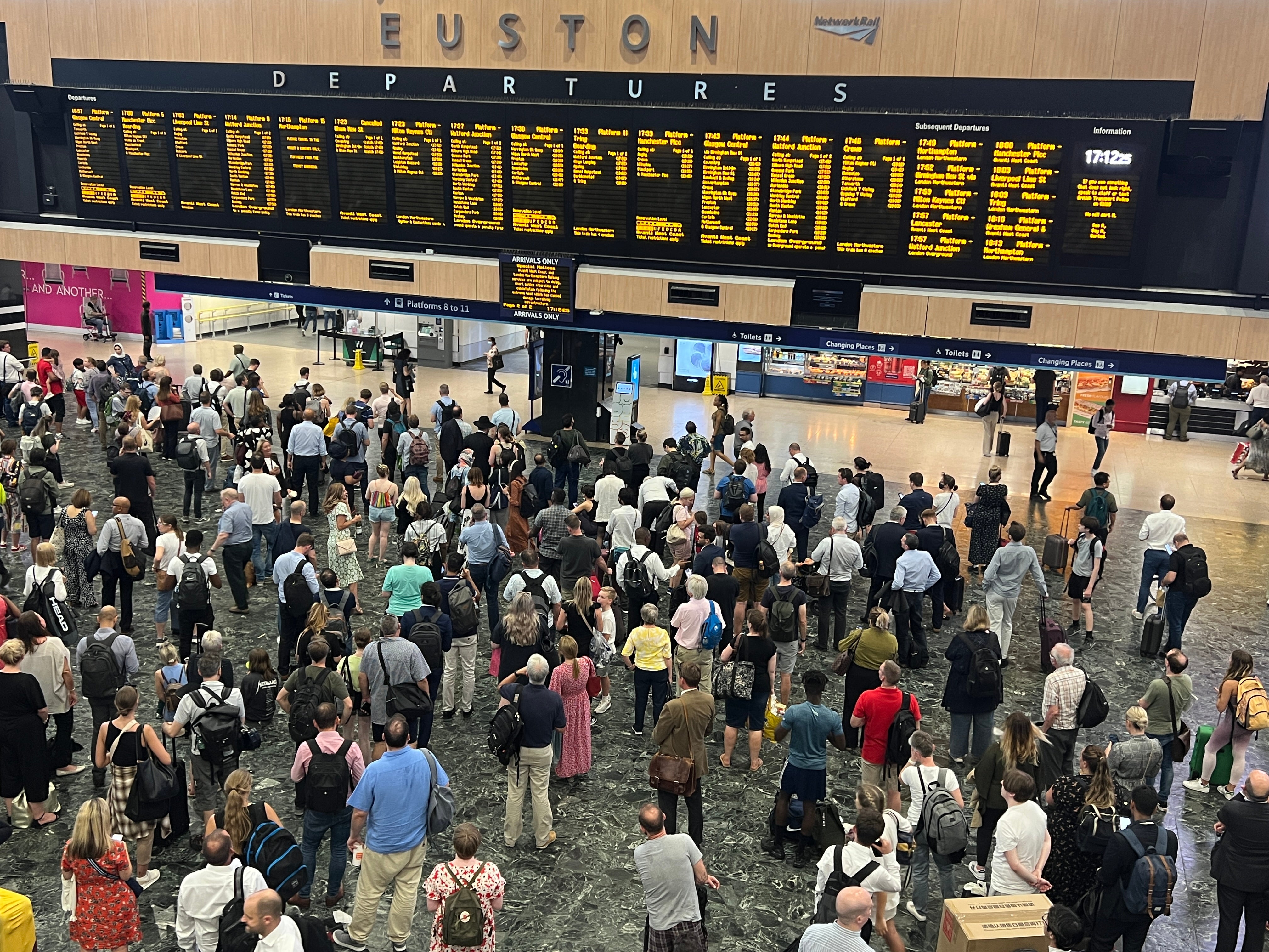 In demand: Passengers at London Euston, hub for Avanti West Coast, whose drivers will strike on 1 and 5 October