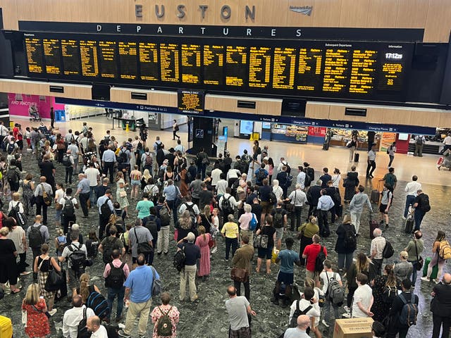 <p>In demand: Passengers at London Euston, hub for Avanti West Coast, whose drivers will strike on 1 and 5 October </p>