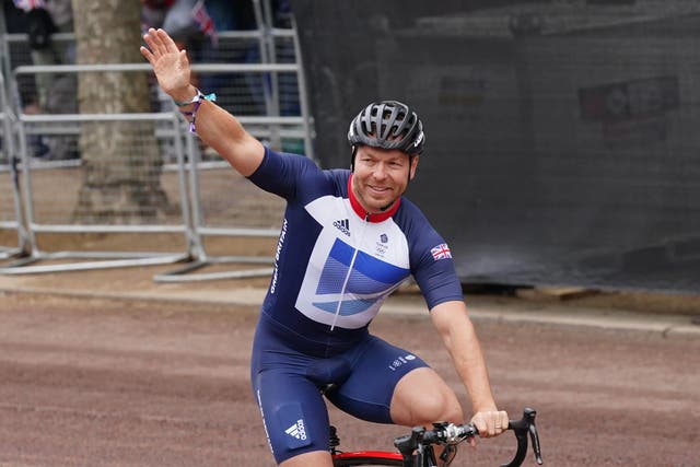 Sir Chris Hoy cycles during the Platinum Jubilee Pageant in front of Buckingham Palace, London, on day four of the Platinum Jubilee celebrations. Picture date: Sunday June 5, 2022.