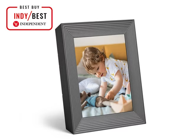 iDeaPLAY DF702 7" 8GB WiFi Digital Photo Frame Wooden Album with iOS Android App 