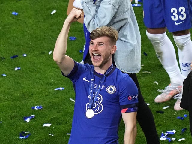 <p>Timo Werner, pictured, has confirmed his departure from Chelsea</p>