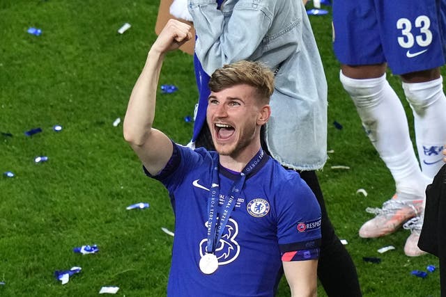 <p>Timo Werner, pictured, has confirmed his departure from Chelsea</p>