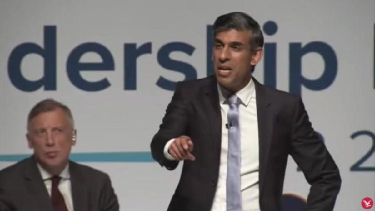 Sunak tells Tory member ‘you’re wrong to say I wielded dagger’ over Johnson’s downfall