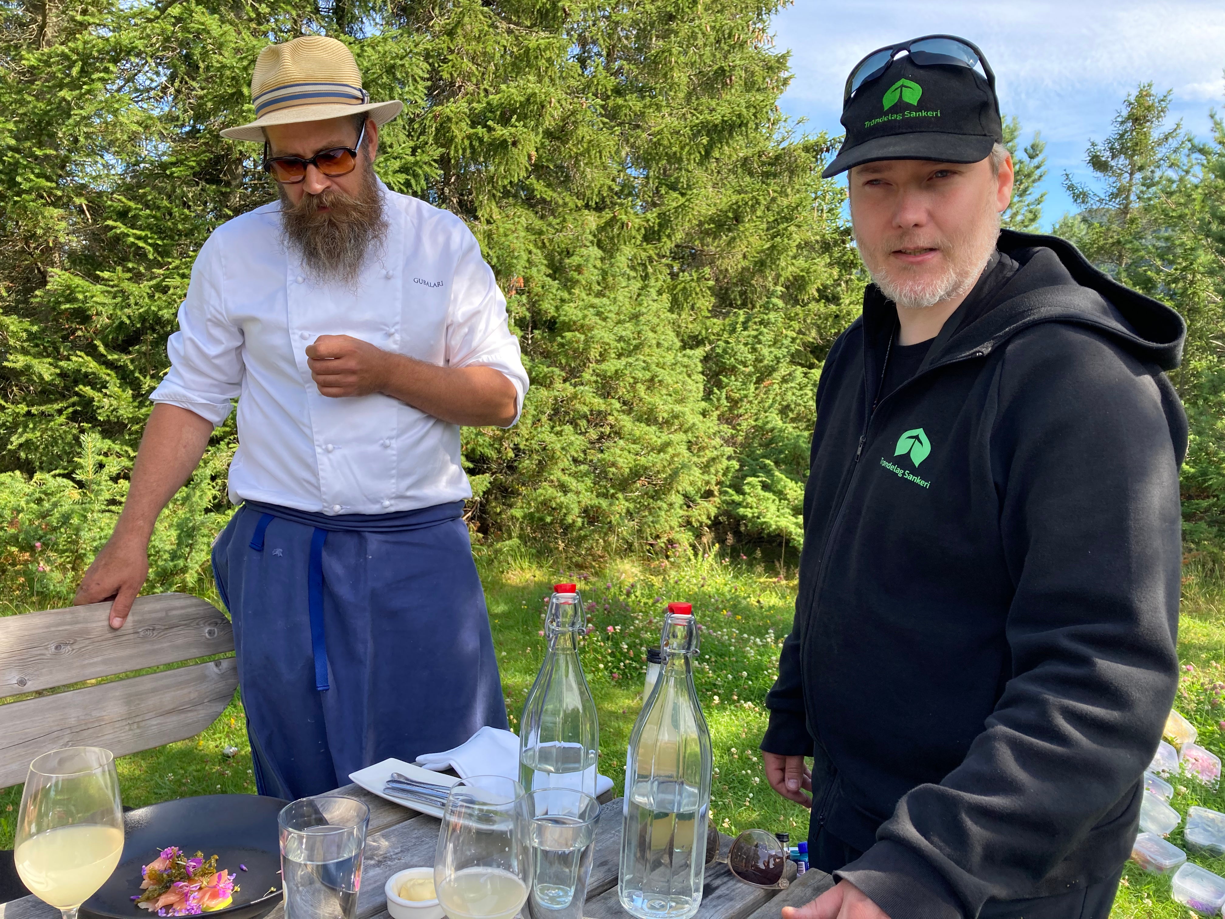 Jim-André Stene, right, has been a professional forager since 2019 and supplies ingredients for Trondheim-based chef and restaurateur Lars Laurentius Paulsen
