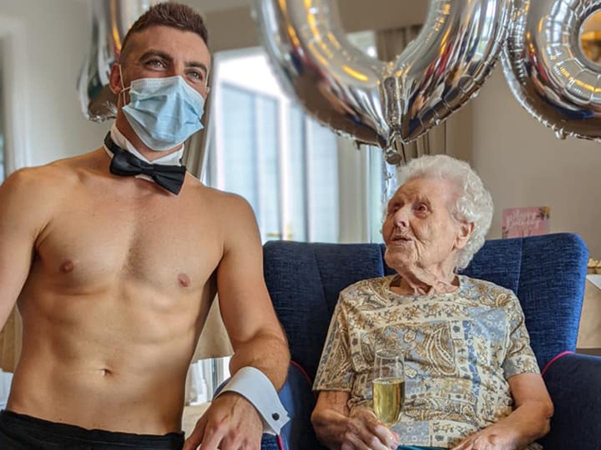 Woman celebrates 106th birthday with naked waiter and glass of bubbly: &lsquo;Never seen anything like it&rsquo;