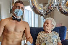Woman celebrates 106th birthday with naked waiter and glass of bubbly: ‘Never seen anything like it’