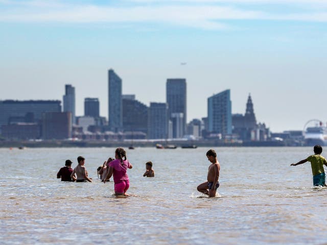<p>Britons flocked to the beach for the warm weather</p>