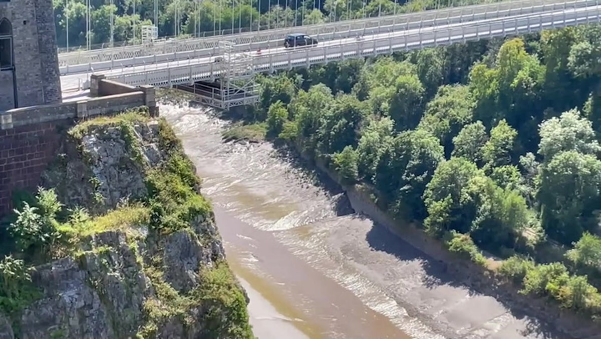 UK heatwave: Bristol’s River Avon reduced to a muddy trickle amid high temperatures