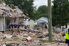 Dramatic video captures Indiana house explosion that killed three and left 40 homes damaged