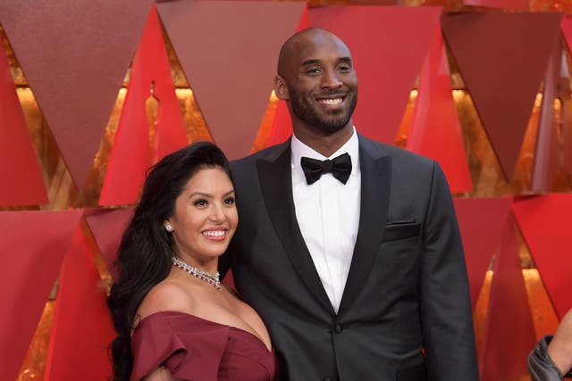 <p>FILE - Vanessa Bryant, left, and Kobe Bryant arrive at the Oscars in Los Angeles, March 4, 2018.</p>