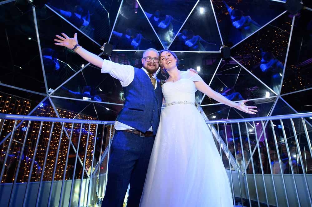 Sian and Steve tied the knot at the Crystal Maze. (Jonathan Hordle/INhouse Images/PA Real Life)