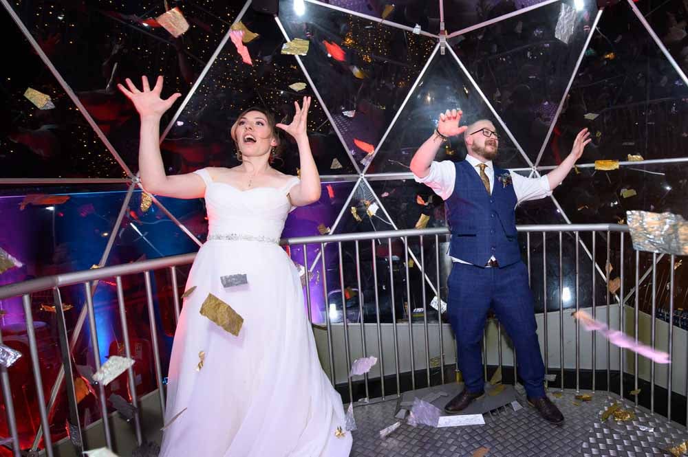 Sian and Steve were the first couple to get married at the Crystal Maze Live Experience. (Jonathan Hordle/INhouse Images/PA Real Life)