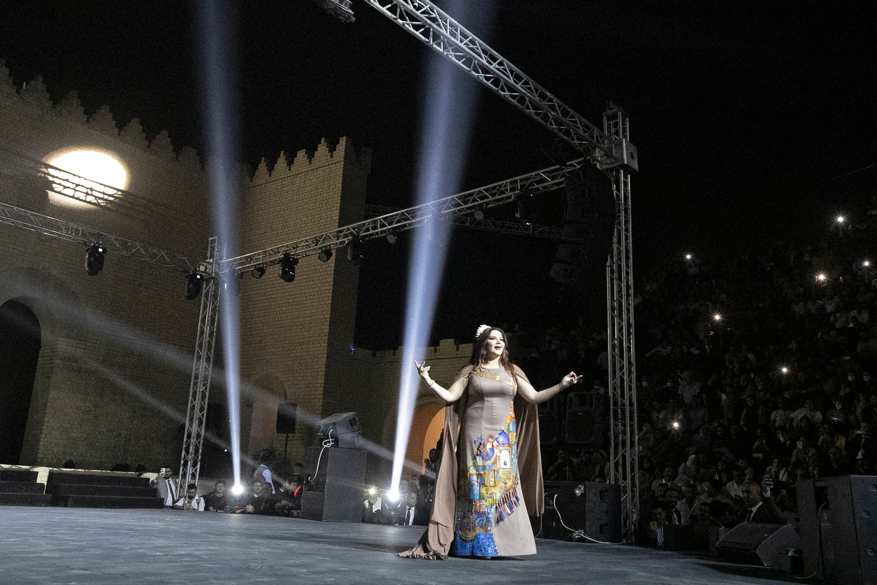 Enas Taleb performs at the Babylon International Festival on 28 October, 2021.