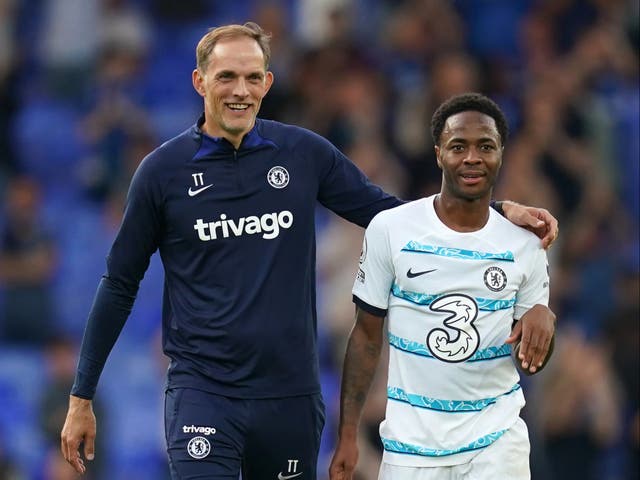 Raheem Sterling, right, has revealed why Thomas Tuchel, left, wanted to sign him for Chelsea