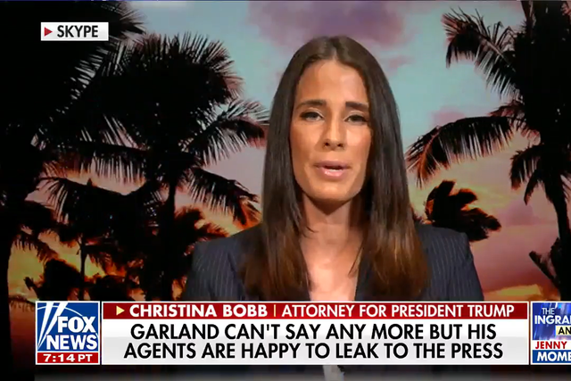 <p>Donald Trump’s attorney Christina Bobb slams FBI for scaremongering over allegations of presence of nuclear documents at former president’s home </p>