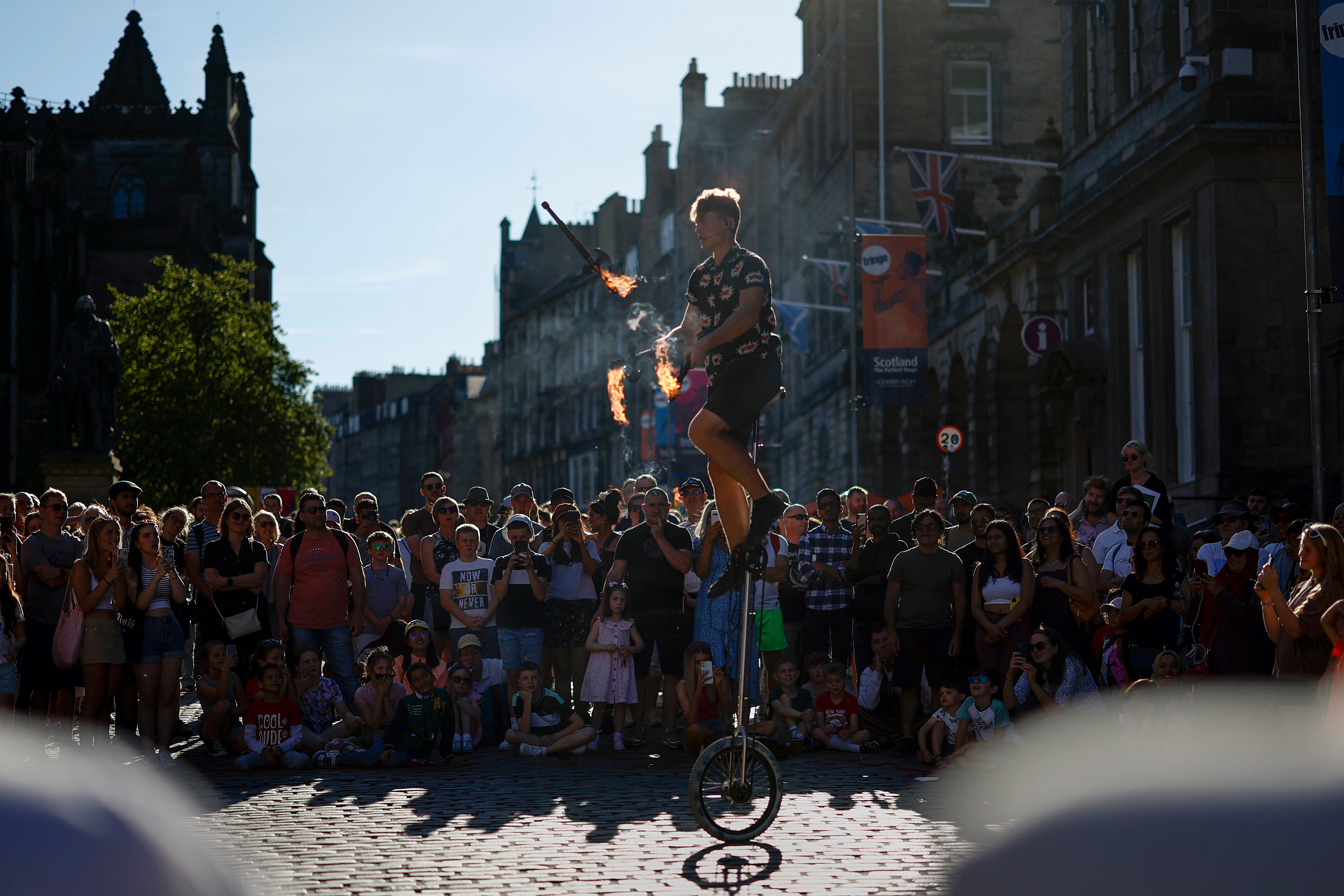 Performers on the Royal Mile at the Edinburgh Fringe this week