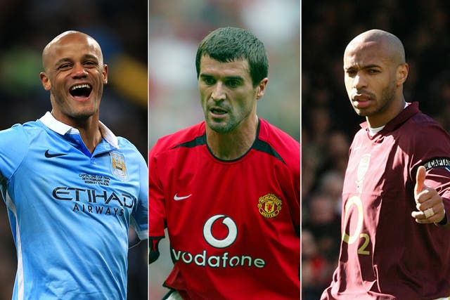 Vincent Kompany, Roy Keane and Thierry Henry
