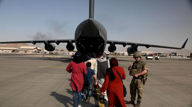 More than 21,000 people have been brought to safety to the UK from Afghanistan, the Government has said (MoD/PA)