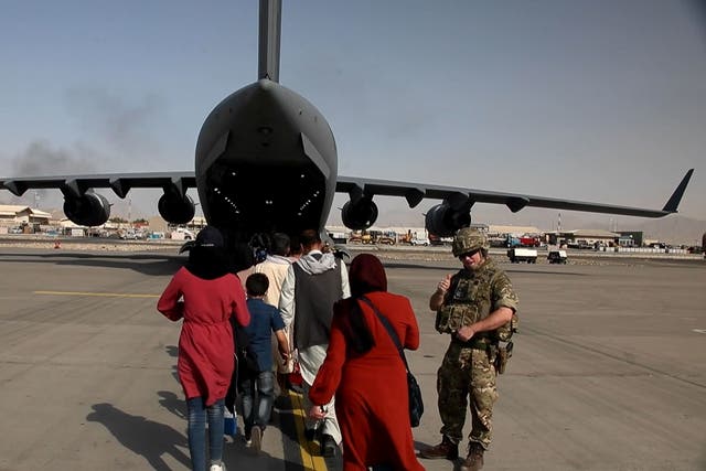 More than 21,000 people have been brought to safety to the UK from Afghanistan, the Government has said (MoD/PA)