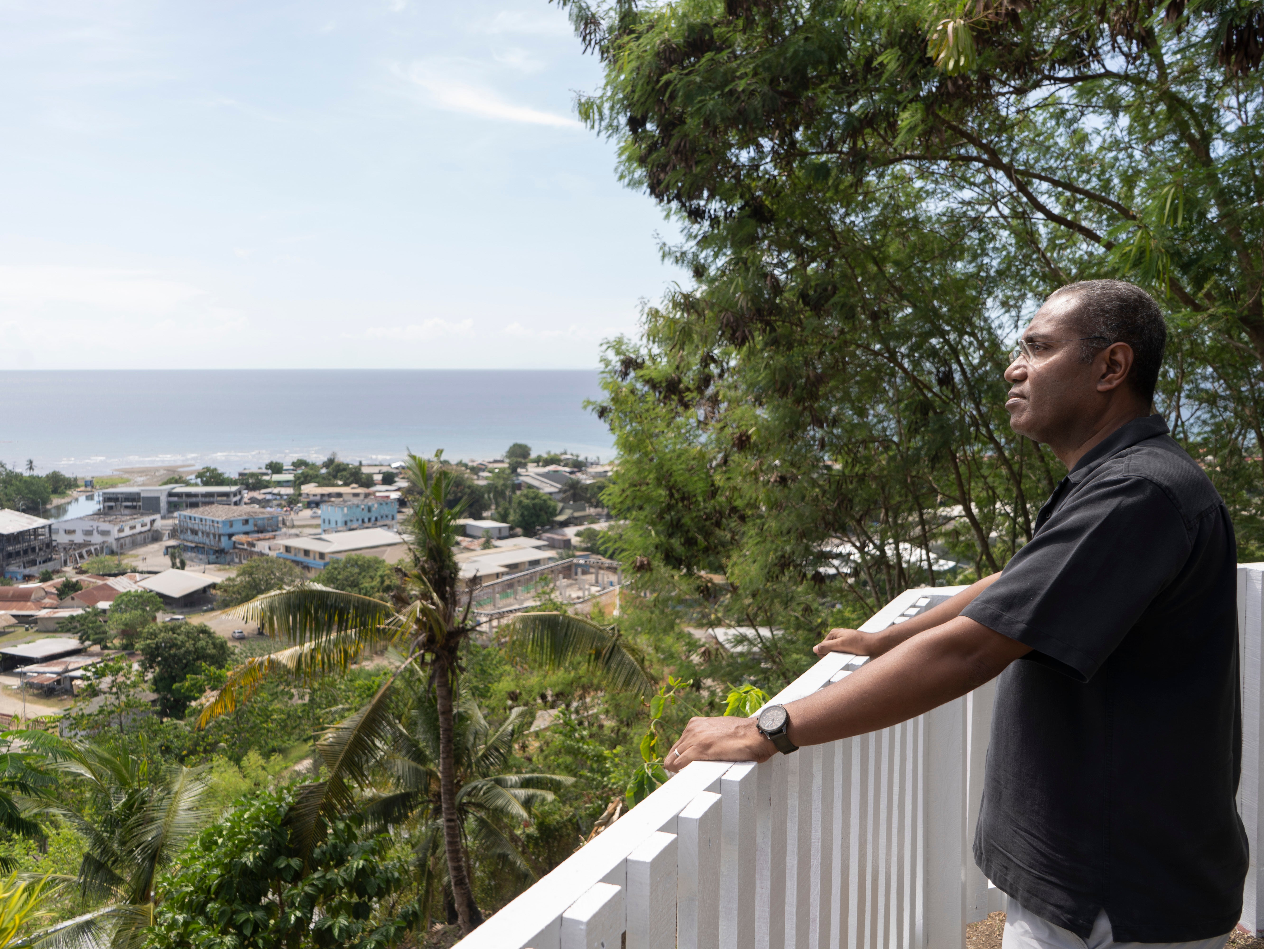 Peter Kenilorea Jr looks out over Honiara