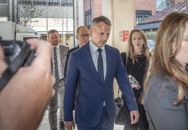 Former Manchester United footballer Ryan Giggs arrives at Manchester Crown Court where he is accused of controlling and coercive behaviour against ex-girlfriend Kate Greville between August 2017 and November 2020. Picture date: Friday August 12, 2022 (Danny Lawson/PA)
