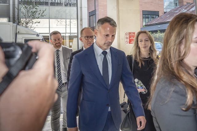 Former Manchester United footballer Ryan Giggs arrives at Manchester Crown Court where he is accused of controlling and coercive behaviour against ex-girlfriend Kate Greville between August 2017 and November 2020. Picture date: Friday August 12, 2022 (Danny Lawson/PA)
